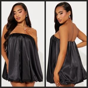 NEW Fashion Nova Seiya Satin Micro Mini Dress In Black Size Small